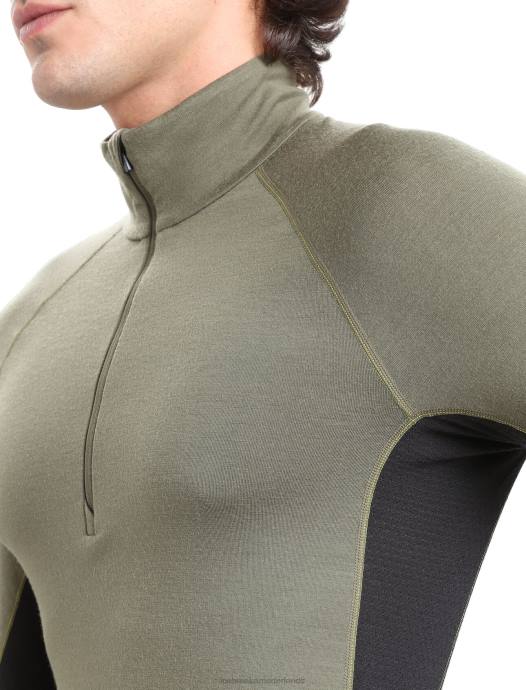 Icebreaker Heren bodyfitzone merino 260 zone thermische top met lange mouwen en halve ritsgeladen/zwart XXNJ389 kleding