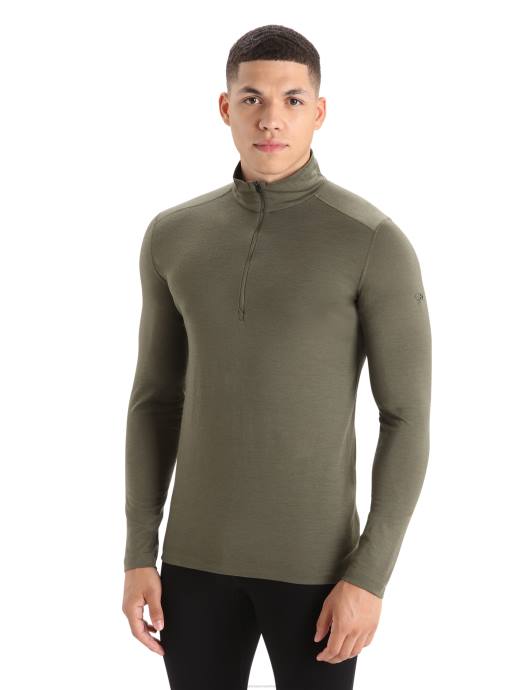 Icebreaker Heren merino 200 oasis thermische top met lange mouwen en halve ritsladen XXNJ152 kleding