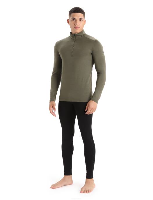 Icebreaker Heren merino 200 oasis thermische top met lange mouwen en halve ritsladen XXNJ152 kleding