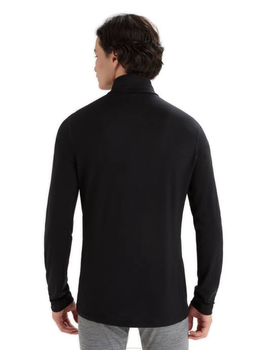 Icebreaker Heren merino 200 oasis thermische top met lange mouwen en halve ritszwart XXNJ149 kleding