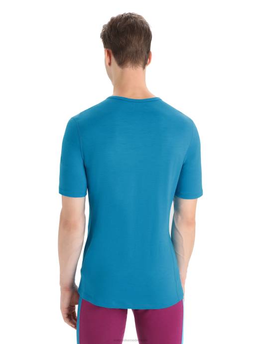 Icebreaker Heren merino 200 oasis thermotop met korte mouwen en ronde halsgeo-blauw XXNJ156 kleding