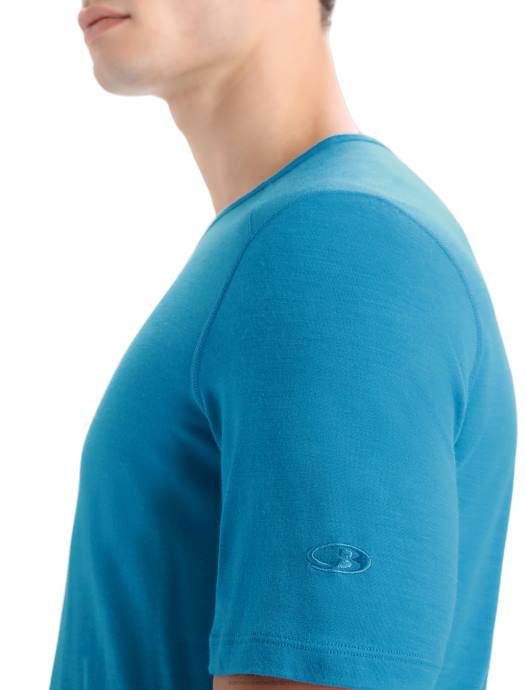 Icebreaker Heren merino 200 oasis thermotop met korte mouwen en ronde halsgeo-blauw XXNJ156 kleding