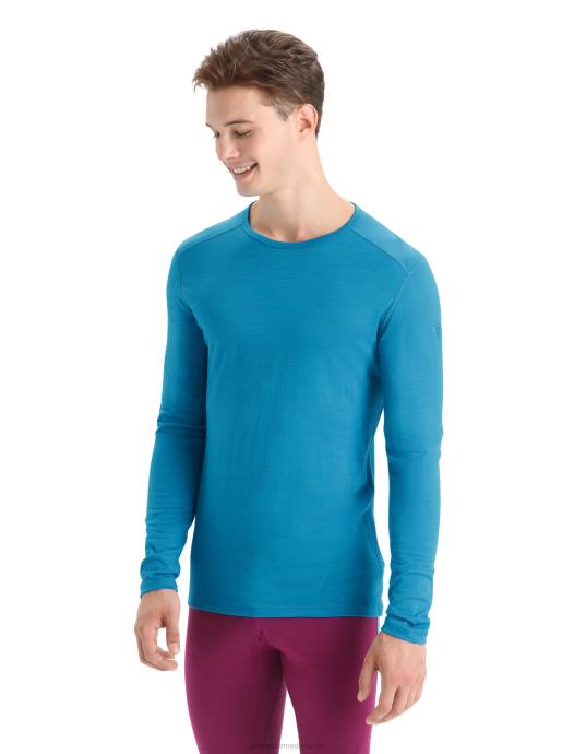 Icebreaker Heren merino 200 oasis thermotop met lange mouwen en ronde halsgeo-blauw XXNJ137 kleding