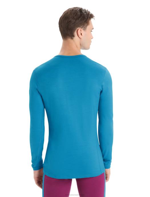 Icebreaker Heren merino 200 oasis thermotop met lange mouwen en ronde halsgeo-blauw XXNJ137 kleding