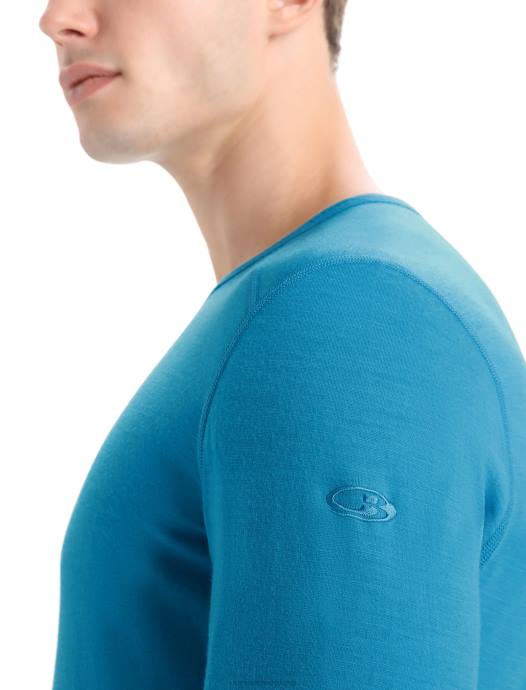 Icebreaker Heren merino 200 oasis thermotop met lange mouwen en ronde halsgeo-blauw XXNJ137 kleding