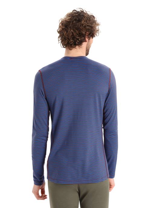 Icebreaker Heren merino 200 oasis thermotop met lange mouwen en ronde halslazuriet/espresso XXNJ445 kleding