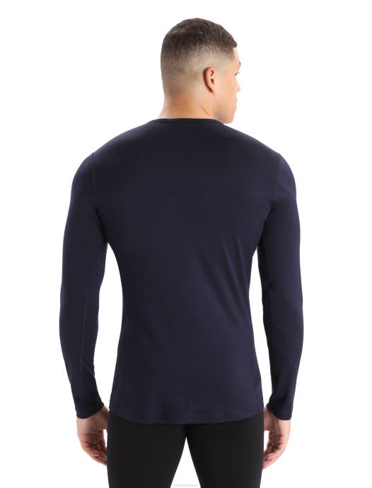 Icebreaker Heren merino 200 oasis thermotop met lange mouwen en ronde halsmiddernacht marine XXNJ134 kleding