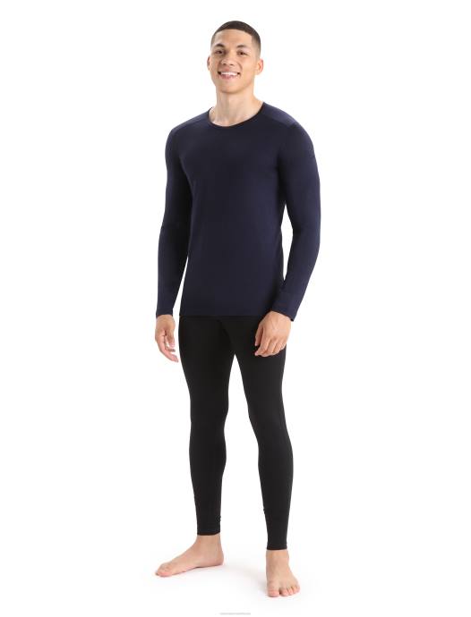 Icebreaker Heren merino 200 oasis thermotop met lange mouwen en ronde halsmiddernacht marine XXNJ134 kleding