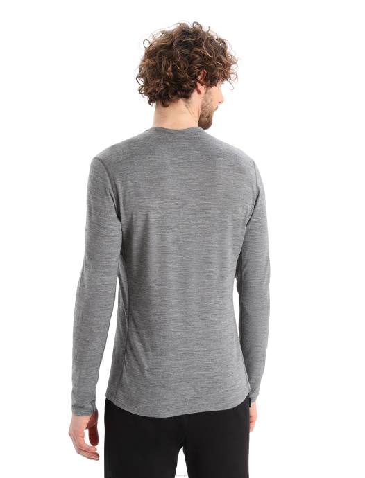 Icebreaker Heren merino 200 oasis thermotop met lange mouwen, laatste rungritsteen heide XXNJ434 kleding