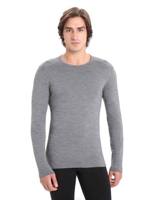 Icebreaker Heren merino 260 tech thermotop met lange mouwen en ronde halsgritsteen heide XXNJ141 kleding