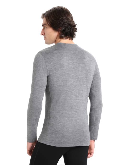 Icebreaker Heren merino 260 tech thermotop met lange mouwen en ronde halsgritsteen heide XXNJ141 kleding