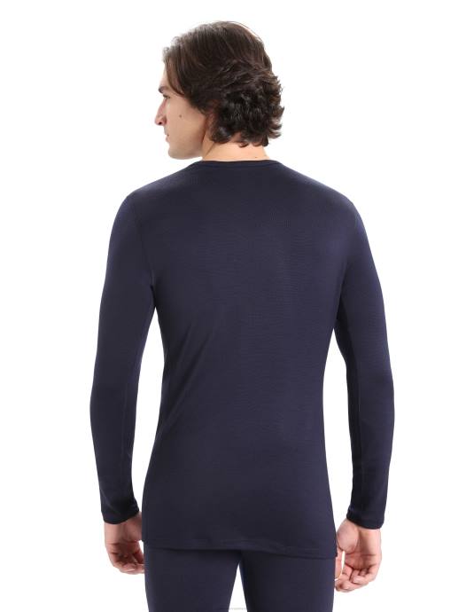 Icebreaker Heren merino 260 tech thermotop met lange mouwen en ronde halsmiddernacht marine XXNJ140 kleding