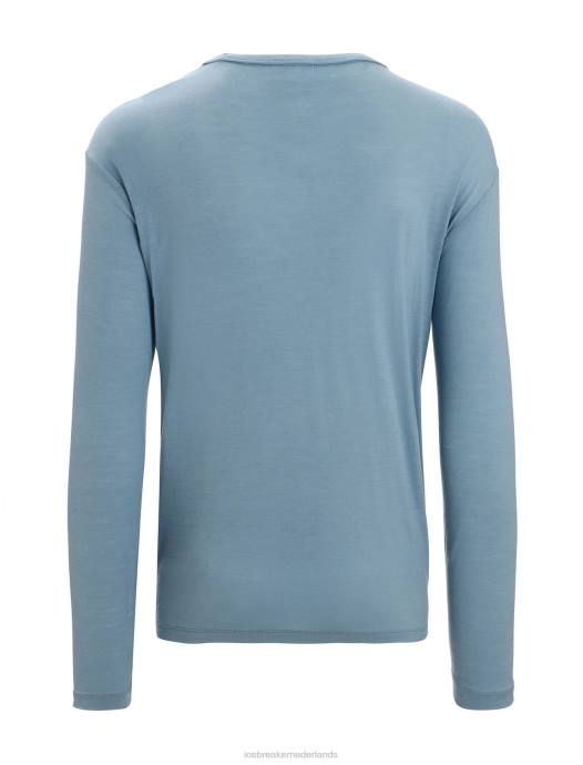 Icebreaker Heren merino graanschuur T-shirt met lange mouwen en zakastraal blauw XXNJ199 kleding