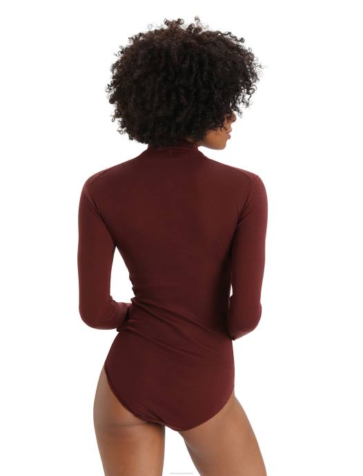 Icebreaker vrouwen merino queens bodysuit met hoge hals en lange mouwenespresso XXNJ915 kleding