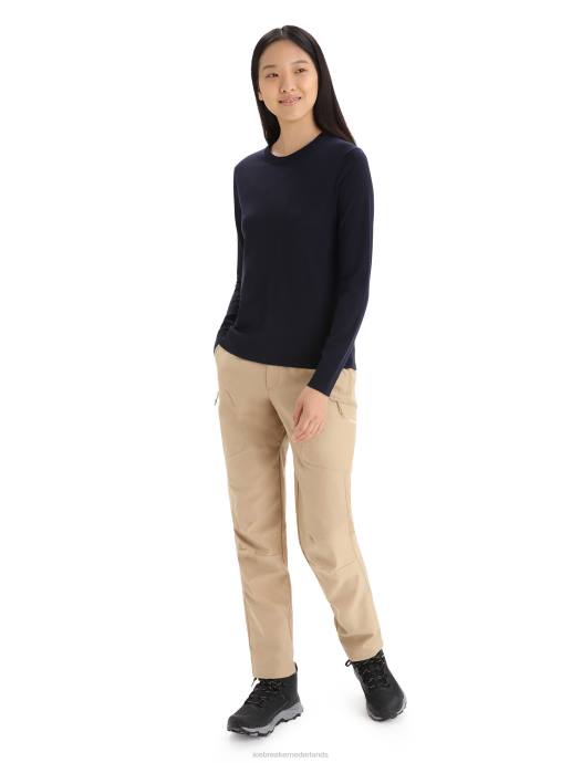 Icebreaker vrouwen Merino Wilcox trui met lange mouwenmiddernacht marine XXNJ721 kleding