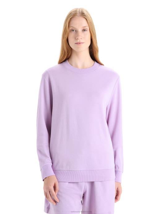 Icebreaker vrouwen Merino crush sweatshirt met lange mouwenpaarse blik XXNJ708 kleding