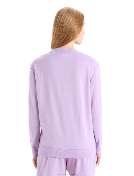 Icebreaker vrouwen Merino crush sweatshirt met lange mouwenpaarse blik XXNJ708 kleding