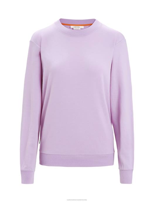 Icebreaker vrouwen Merino crush sweatshirt met lange mouwenpaarse blik XXNJ708 kleding