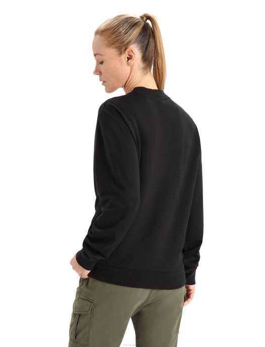 Icebreaker vrouwen Merino crush sweatshirt met lange mouwenzwart XXNJ707 kleding