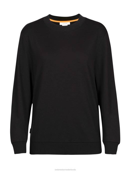 Icebreaker vrouwen Merino crush sweatshirt met lange mouwenzwart XXNJ707 kleding