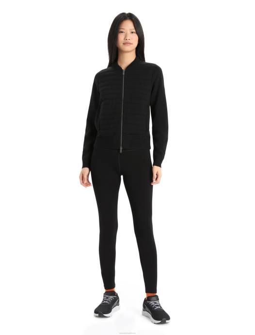 Icebreaker vrouwen city ​​label zoneknit merino geïsoleerde gebreide bomberzwart XXNJ683 kleding