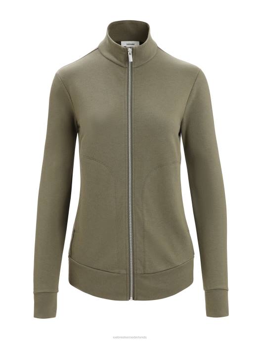 Icebreaker vrouwen merino centraal klassiek sweatshirt met lange mouwen en ritsladen XXNJ709 kleding