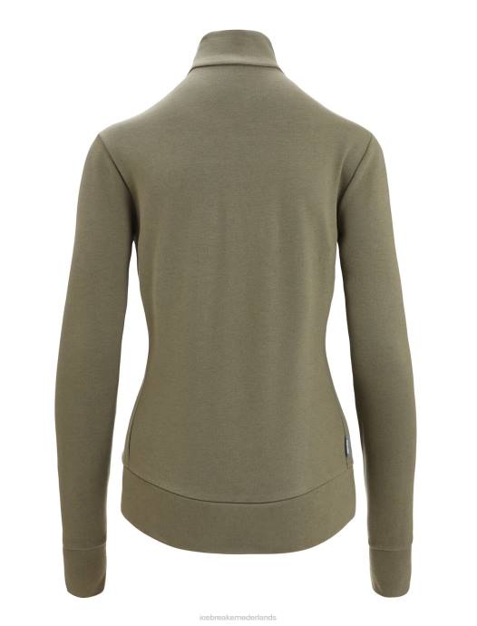 Icebreaker vrouwen merino centraal klassiek sweatshirt met lange mouwen en ritsladen XXNJ709 kleding