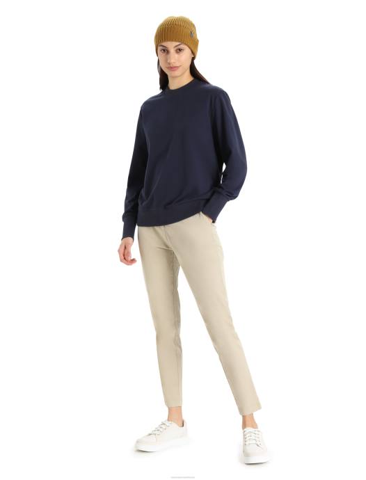 Icebreaker vrouwen merino central ii sweatshirt met lange mouwenmiddernacht marine XXNJ704 kleding