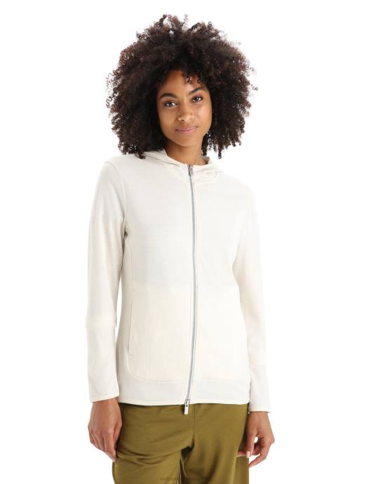 Icebreaker vrouwen merino graanschuur hoodie met lange mouwen en ritskrijt XXNJ717 kleding