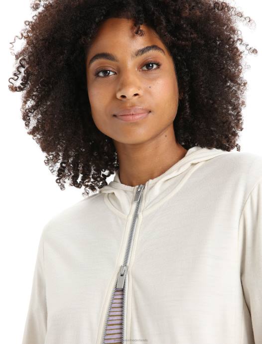 Icebreaker vrouwen merino graanschuur hoodie met lange mouwen en ritskrijt XXNJ717 kleding