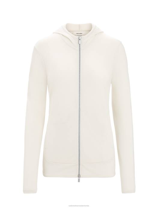 Icebreaker vrouwen merino graanschuur hoodie met lange mouwen en ritskrijt XXNJ717 kleding