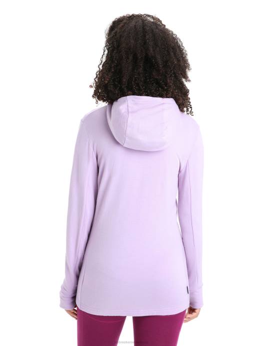 Icebreaker vrouwen merino quantum iii hoodie met rits en lange mouwenpaarse blik/go berry XXNJ699 kleding