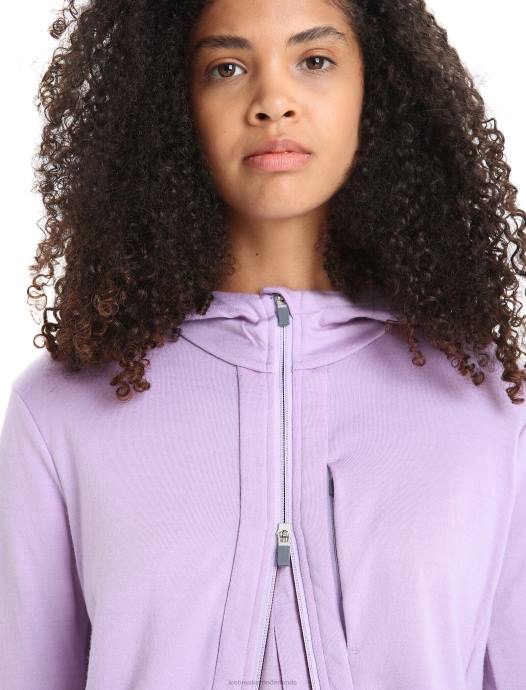 Icebreaker vrouwen merino quantum iii hoodie met rits en lange mouwenpaarse blik/go berry XXNJ699 kleding