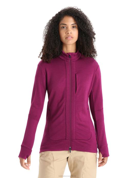 Icebreaker vrouwen merino quantum iii jack met rits en lange mouwenga bes XXNJ715 kleding