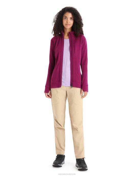 Icebreaker vrouwen merino quantum iii jack met rits en lange mouwenga bes XXNJ715 kleding