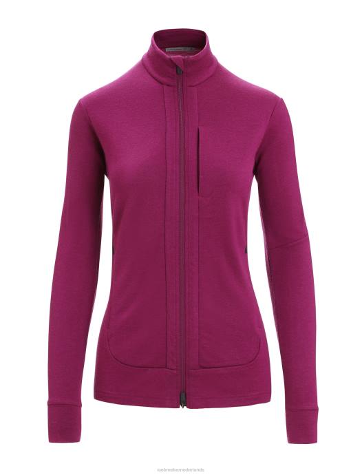 Icebreaker vrouwen merino quantum iii jack met rits en lange mouwenga bes XXNJ715 kleding