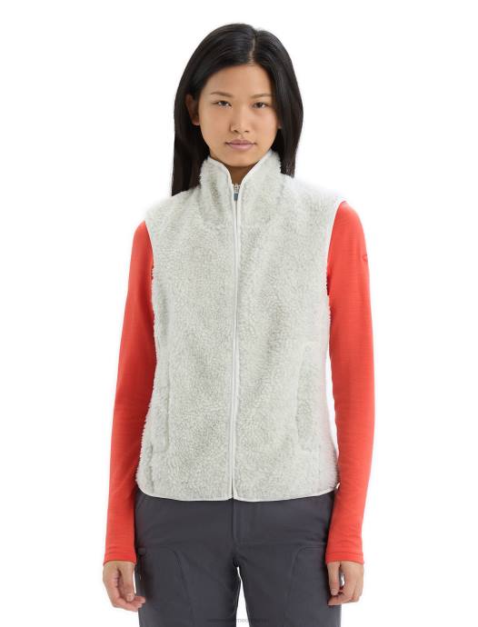 Icebreaker vrouwen realfleece merino hoogpolig vestecru heide XXNJ677 kleding