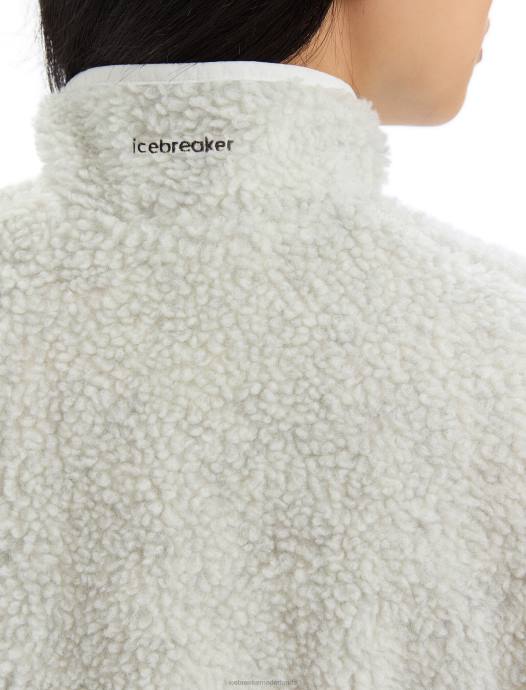 Icebreaker vrouwen realfleece merino hoogpolig vestecru heide XXNJ677 kleding