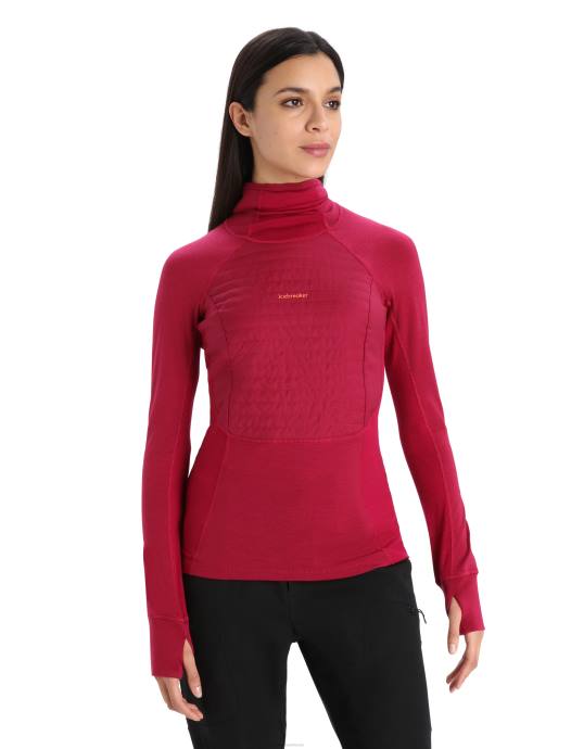 Icebreaker vrouwen zoneknit merino geïsoleerde thermische hoodie met lange mouwenkers XXNJ890 kleding