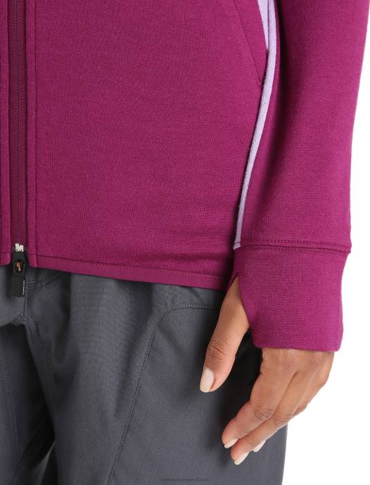 Icebreaker vrouwen zoneknit merino hoodie met lange mouwen en ritsga voor bes/paarse blik XXNJ713 kleding