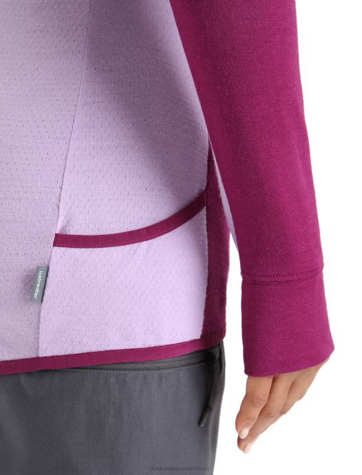 Icebreaker vrouwen zoneknit merino hoodie met lange mouwen en ritsga voor bes/paarse blik XXNJ713 kleding