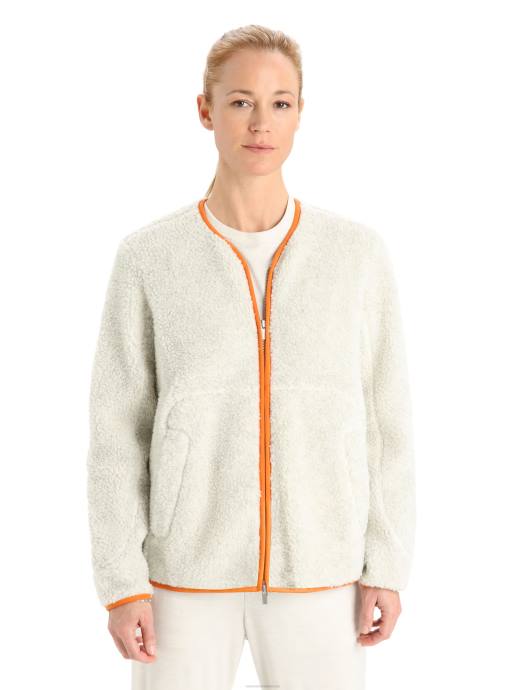 Icebreaker vrouwen Realfleece merino hoogpolig vest met rits en lange mouwenecru heide / flits XXNJ873 kleding