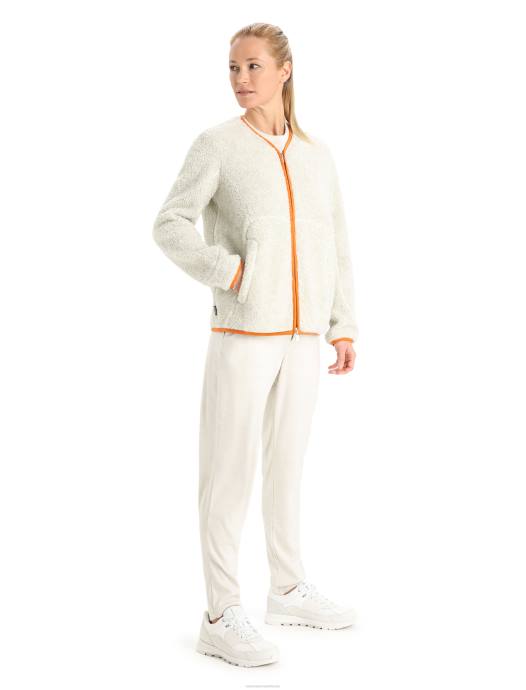 Icebreaker vrouwen Realfleece merino hoogpolig vest met rits en lange mouwenecru heide / flits XXNJ873 kleding