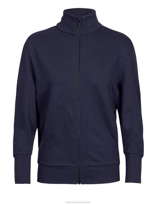 Icebreaker vrouwen merino centrale ii rits met lange mouwenmiddernacht marine XXNJ881 kleding