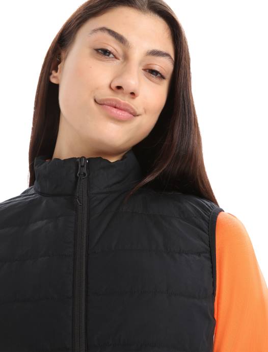 Icebreaker vrouwen merinoloft vestzwart/jet heide XXNJ681 kleding