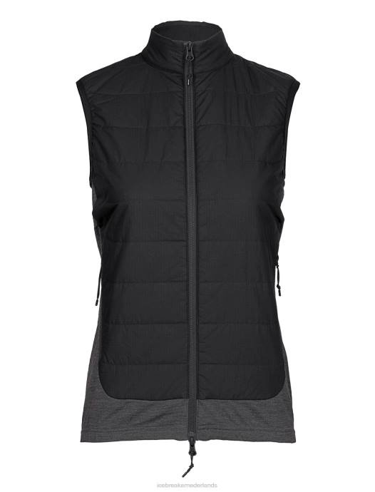 Icebreaker vrouwen merinoloft vestzwart/jet heide XXNJ681 kleding