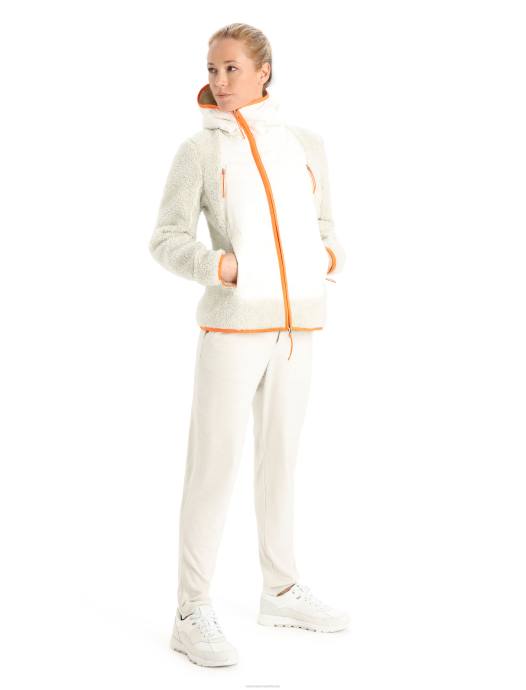 Icebreaker vrouwen realfleece merino hoogpolige capuchon met lange mouwen en ritsecru heide/sneeuw XXNJ876 kleding