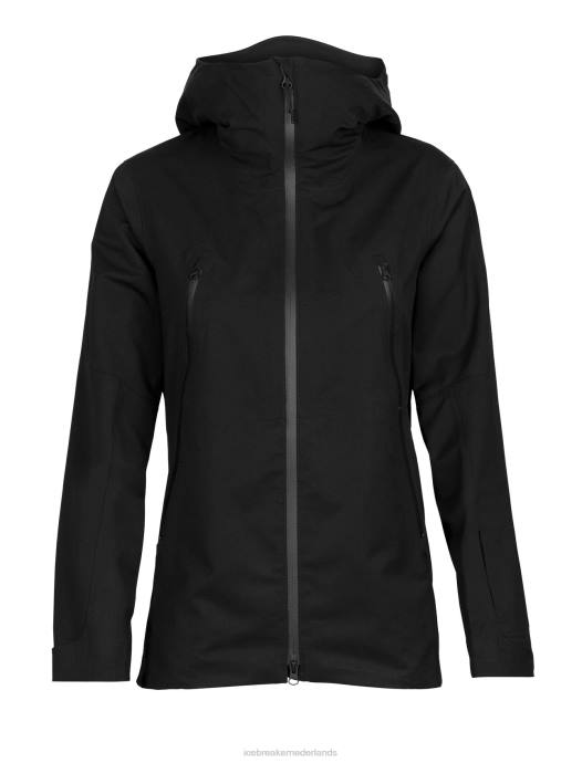 Icebreaker vrouwen shell+ merinojack met capuchonzwart XXNJ827 kleding