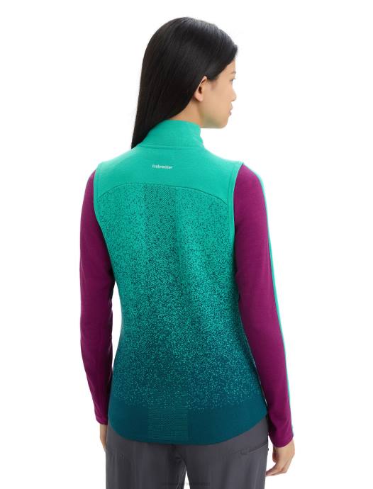 Icebreaker vrouwen zoneknit merino geïsoleerd vest in de dieptefrisse/groene glorie XXNJ682 kleding