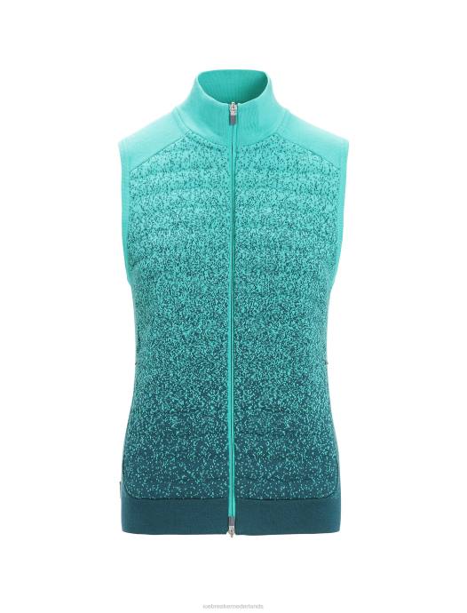 Icebreaker vrouwen zoneknit merino geïsoleerd vest in de dieptefrisse/groene glorie XXNJ682 kleding